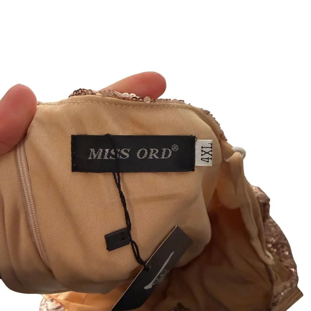 Miss Ord Spaghetti Strap Backless Sequin Dress Women's Size 4SXL New With Tags! - Picture 3 of 5